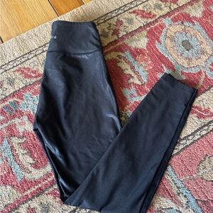 Women's Shiny Black High-Waist Performance Leggings